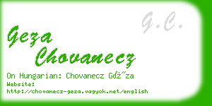 geza chovanecz business card